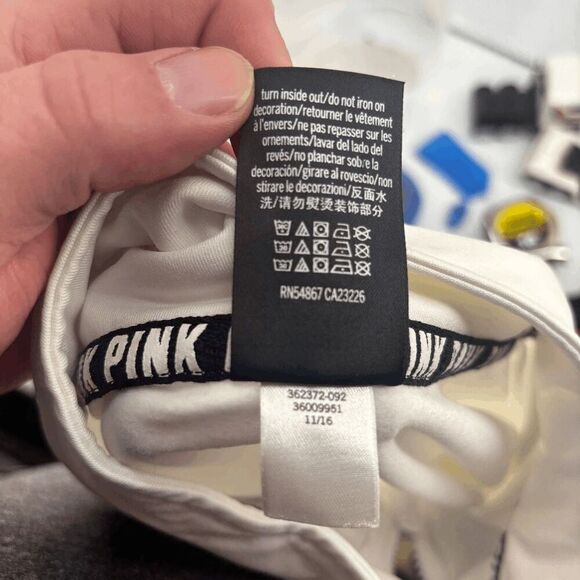 PINK Victorias Secret Ultimate Pullover Jacket 1/4 Zip Spellout Stretch Large - Picture 6 of 8